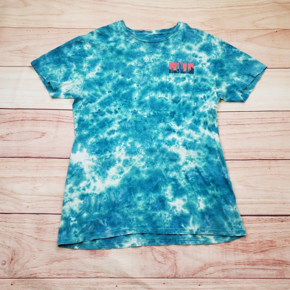 Bowery‎ Supply Co Mens Medium Blue Death Valley Arizona Tie Dye T-Shirt Cactus